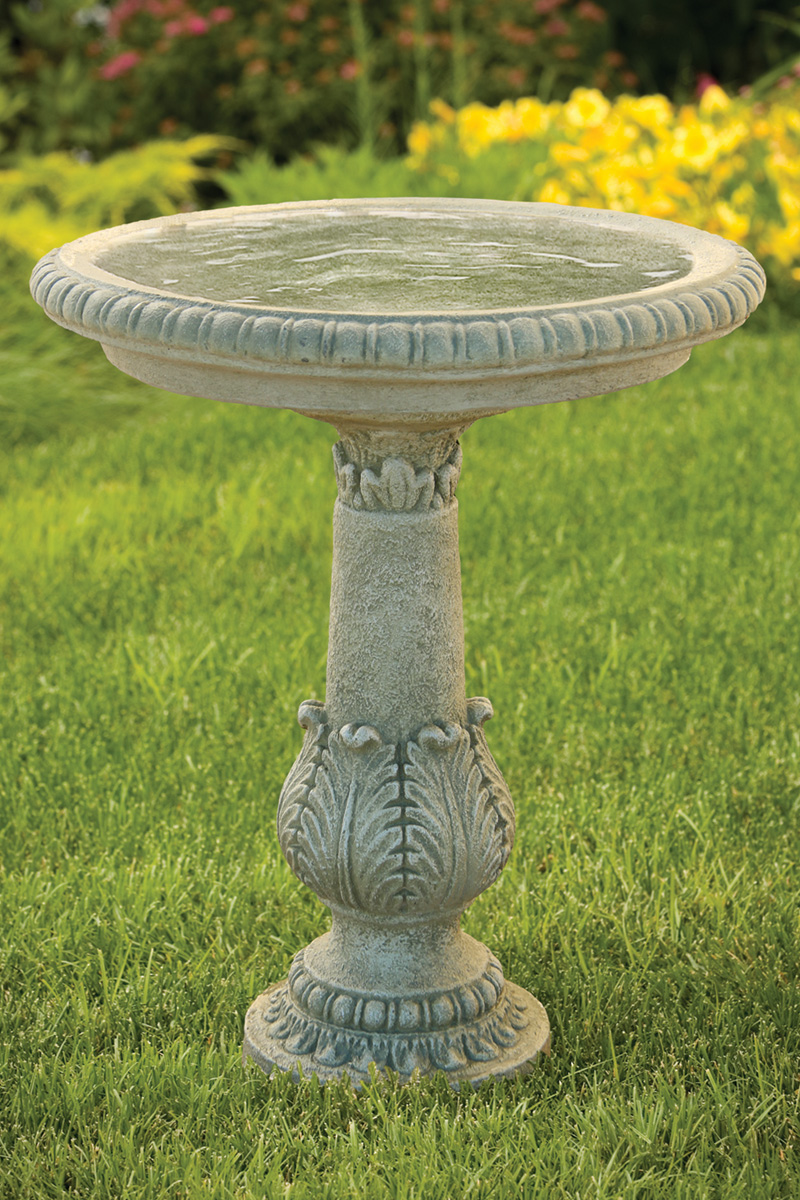 28" Victorian Fern Leaf Bird Bath | Massarelli's